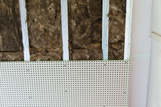 Realizzazione controsoffitto fonoassorbente, con lana di vetro