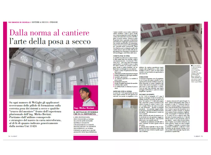 WeLight articolo tecnico sulla posa di carta microforata